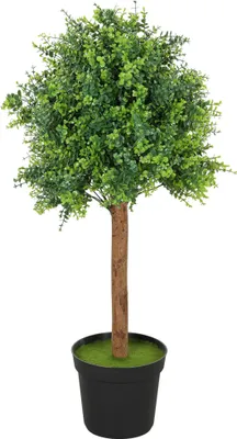 Produktbild von Künstliche Buchsbaum 90cm im Topf, Kunstpflanze für Wohnzimmer, Plastikpflanze Deko
