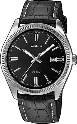 Produktbild von Casio Uhr MTP-1302PL-1AVEF Herrenuhr Leder schwarz