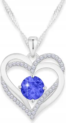 Produktbild von Silberkette Doppelherz Saphirauge Zirkonia Love SILBER 925