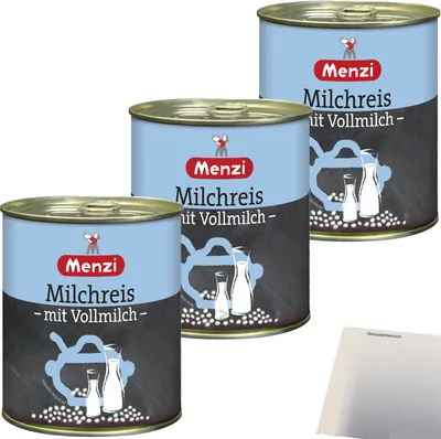 Produktbild von Menzi Milchreis mit Vollmich 3er Pack (3x800g Dose) + usy Block