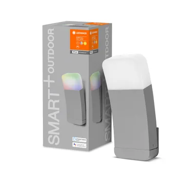 Obrázok produktu pre Ledvance Smart+ LED vonkajšie nástenné svietidlo Curve Silver IP44 10W 550lm RGBW teplá biela 3000K Stmievateľné Aplikácia Google Alexa WiFi