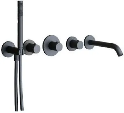 Produktbild von Paffoni Modular Box - Thermostatarmatur - Unterputz, für 2 Verbraucher, Schwarz matt MDE001NO