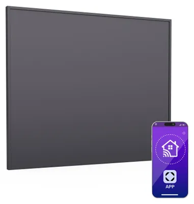 Produktbild von Klarstein Infrarotheizung 360W – Wandmontage, Smart WiFi Steuerung, Thermostat, IP24 Wasserdicht, IR ComfortHeat, 95% , Überhitzungsschutz, für Räume bis zu 7 m², Dunkelgrau