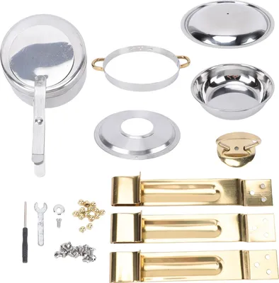 Immagine prodotto di Buffet-Chafing Dish, 4,5 l, color oro, rotondo, acciaio inossidabile, scaldavivande per ristoranti, hotel, feste, matrimoni