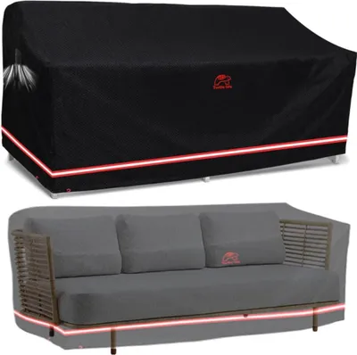 Obrázok produktu pre Vodotesný kryt na záhradné lavice pre 3-4-miestne vonkajšie lavice - ochranný kryt v čiernej farbe (213 x 94 x 89 cm)