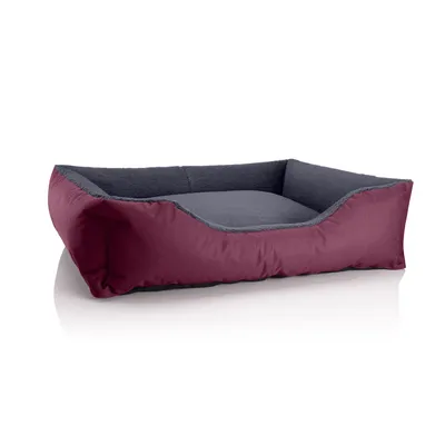 Obrázek produktu pro Pelíšek pro psy TEDDY, pohovka pro psy,(XL) cca 100x85x23cm,CHERRY-ROCK (bordó/šedá)