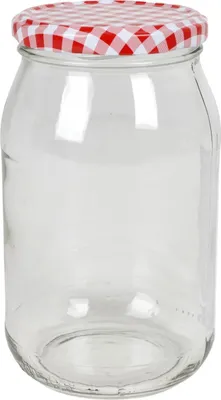 Produktbild von Einmachglas 900ml Vorratsglas Einweckglas Konservenglas Schraubdeckel kariert