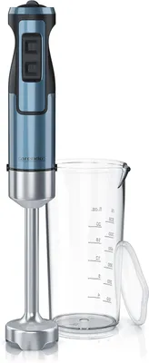 Produktbild von Stabmixer Set 1000W mit 600ml Messbecher, Edelstahl-Mixfuß, 4-Flügel-Klinge, Turbo-Funktion und stufenloser Regelung