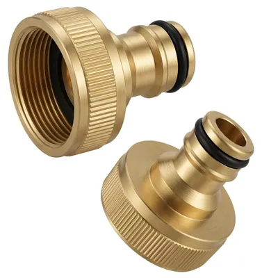 Kraananschluss 1 Zoll, Messing, 2er-Set, mit O-Ringen