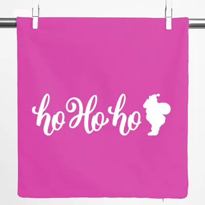 Produktbild von Huuraa Kissenbezug Ho Ho Ho Weihnachtsmann 40x40cm Fuchsia Baumwolle Dekokissenbezug Geschenkidee