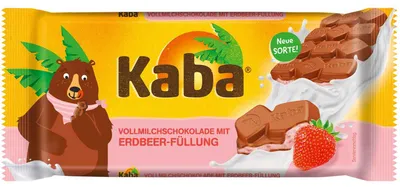 Produktbild von Kaba Vollmilchschokolade mit Erdbeer 90g