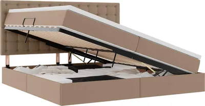 Productafbeelding van vidaXL Opbergbed cappuccino, 200 x 200 cm, kunstleer