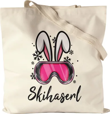 Produktbild von Skihaserl Jutebeutel Stoffbeutel Canvas Apres Ski Skihase Skifahren Lustig Skilehrerin Winterurlaub Skiurlaub