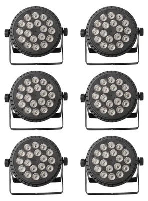 Produktbild von LED-PAR-Scheinwerfer - DMX-Bühnenlicht - RGBWA+UV 6-in-1 - 234 W - 40° Abstrahlwinkel - 100–240 V EU-Stecker - 6er-Set