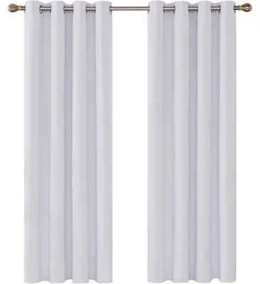 Produktbild von Verdunkelungsvorhänge Kälteschutz Gardinen Wohnzimmer Blickdicht 138x117 cm Silber Grau 2er Set