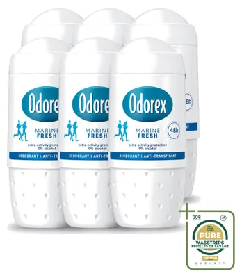 Obrázok produktu pre 6 x Deodorant Odorex Roller Marine Fris – Bez alkoholu – 50 ml – Balenie: 6 kusov