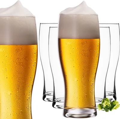 Produktbild von PLATINUX Biergläser 500ml (max. 640ml) aus Glas Set 6-Teilig Bierseidel Weizengläser hohes Bierglas 0,5L