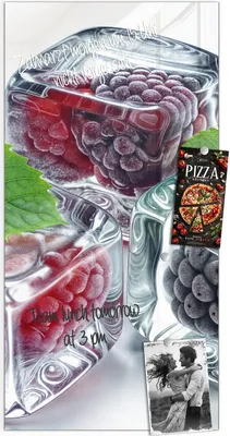 Produktbild von Magnettafel 50x100cm Pinnwand Whiteboard beschreibbar - Eiswürfel Beerenmix