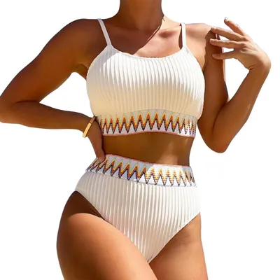 Immagine prodotto di Costume da bagno bikini da donna, alta vita, due pezzi