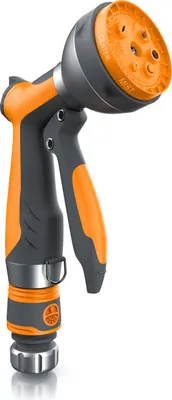 Produktbild von Brandson Garten Handbrause 7 Sprühprofile, Gartenbrause für Gartenschlauch, Gartenspritze Pistolengriff mit Halteclip, 1-8 bar Wasserdruck, regelbarer Wasserdurchfluss, mit Gardena kompatibel
