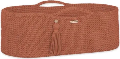 Immagine prodotto di Cestino per neonati in stile boho realizzato a mano in cotone con materassino - Terracotta