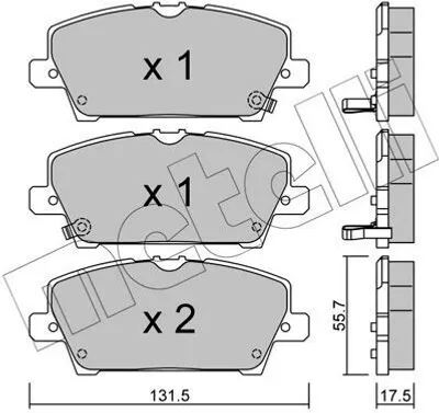 Produktbild von METELLI Bremsbeläge Satz Vorne Bremsklötze für HONDA CIVIC VIII Hatchback (FN, FK) 22-0728-0