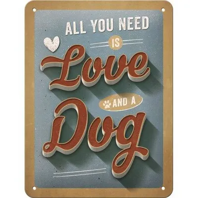 Image de Nostalgic-Art - Plaque en métal 15x20 cm - PatteSchild - Love Dog