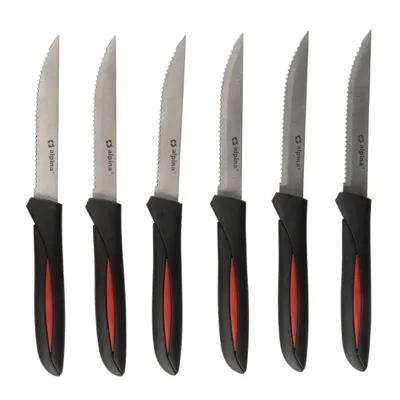 Produktbild von Alpina Steakmesser 23 cm 6 Stück schwarz rot