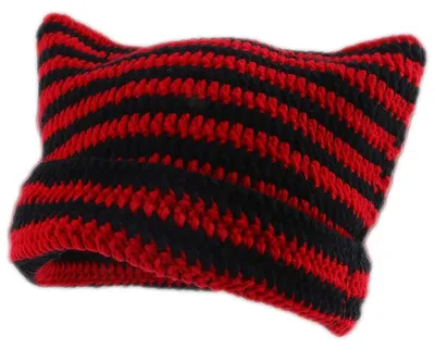 Produktbild von Strickmütze mit Katzenohren Rot Größe M