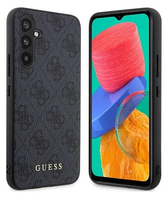 Produktbild von GUESS Schutzhülle für Galaxy A54 5G, Guess 4G Metal Gold Logo, Grau
