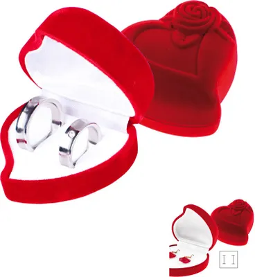 Produktbild von Schmuckbox / Ring Box: Schmuckdose für Trauringe "Herz mit Rose Etui"