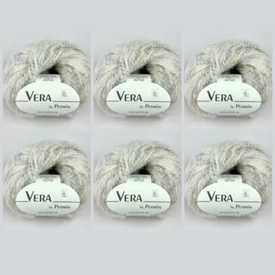 Productafbeelding van 6 bollen Vera van Permin – Jaarrondsgaren gemaakt van Chainette, babyalpacawol en katoen (125m/50g) (01 maisveld)