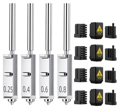 Obrázek produktu pro Rychloupínací trysky pro 3D tiskárny o průměrech 0,25 + 0,4 + 0,6 + 0,8 mm