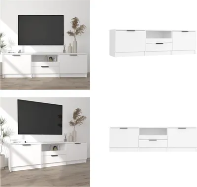 Obrázok produktu pre vidaXL TV skrinka biela 140x35x40 cm materiál na báze dreva - TV skrinka - TV stolíky - TV nábytok