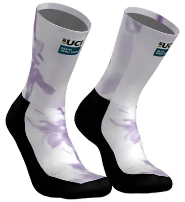 Image de Santini Uci Gravel World Series 2026, chaussettes, couleur violette, taille européenne 39-42. Couleur violette, taille européenne 39-42