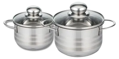 Immagine prodotto di set di 2 pentole - FACKELMANN - Elo Brillant - acciaio inox - senza PFAS - 12 e 14 cm