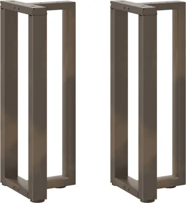 Produktbild von Konsolentischbeine T-Form 2 Stk. Naturstahl 25x28x(72-73) cm