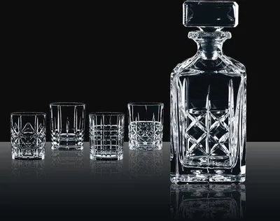 Produktbild von Whisky-Set aus Kristallglas, 5-teilig, mit Karaffe und 4 Gläsern