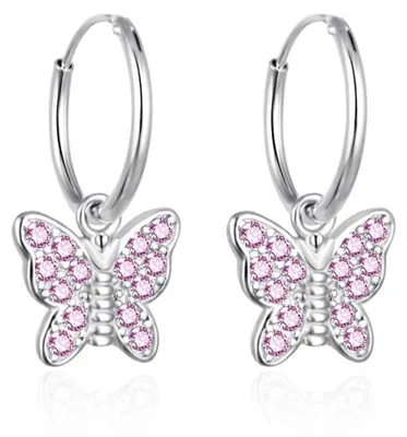 Produktbild von Mä dchen Silber Ohrringe 2 in 1 Schmetterling AGT-ED011KP