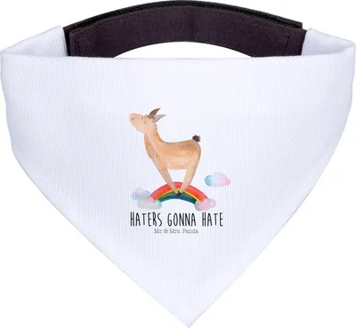 Produktbild von Mr. & Mrs. Panda Tuch Lama Regenbogen - Weiß - Geschenk, Selbstständig, Freiheit, Hundehalstuch, Hunde Halstuch, Hobby, für, Hund, Lamas