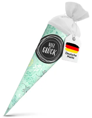 Produktbild von itenga Geschwisterschultüte 35cm Pflanzen VIEL GLÜCK Geschenkverpackung