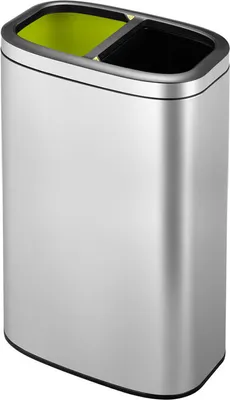 Produktbild von EKO - OLI-Cube Open Top Recycler Abfalleimer 20+20 Liter - Stainless steel - Matt Edelstahl