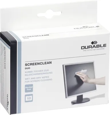 Produktbild von DURABLE Bildschirm Reinigungstücher SCREENCLEAN DUO (10 Sets)