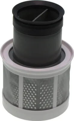 A vacuum cleaner filter assembly shown against a white background.