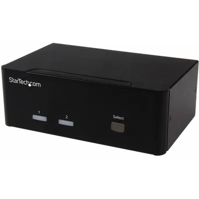Produktbild von StarTech.com 2 Port KVM Switch mit Dual-VGA - USB 2.0, 1920 x 1200 Pixel, Full HD, 18 W, Schwarz