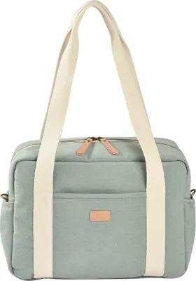 Productafbeelding van BÉABA, luiertas voor baby's, met meerdere vakken, 10 zakken, afsluitbare trolley-koffer, schouderband, geïsoleerde tas, verschoningstas, waterafstotend, inhoud 16 liter, model Paris, groen