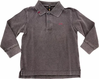 Zdjęcie produktu dla B19 polo bimbo BOY SUN 68 VINTAGE brązowa koszulka polo dla dzieci z bawełny barwionej w masie