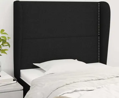 Produktbild von The Living Store Kopfteil mit Ohren Schwarz 103x23x118/128 cm Stoff