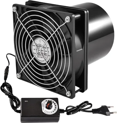 Obrázok produktu pre Ventilátor – odsávací ventilátor. Zlepšuje cirkuláciu vzduchu. Nastaviteľná rýchlosť. Priemer 100 mm. Čierna farba