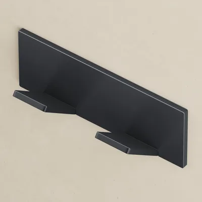 Produktbild von doporro Garderobenhaken Edelstahl, Kleiderhaken Wand mit 2 Haken, selbstklebend & ohne Bohren Matt schwarz für Jacken, Handtücher Stalo-02